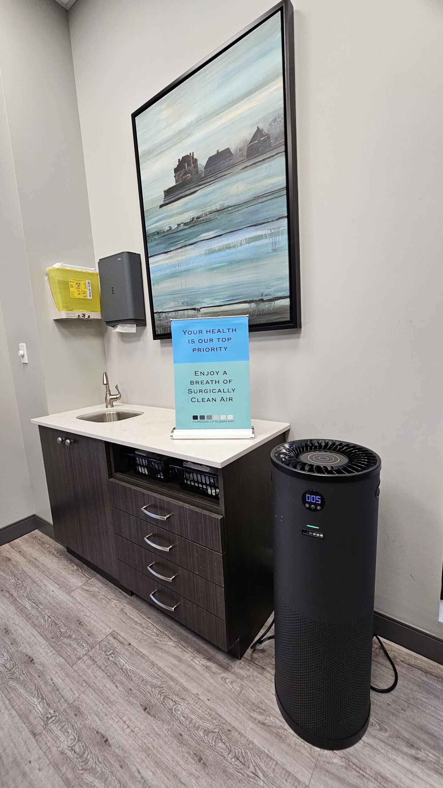 HEPA-14 Filtration machine in a dental room at St. Catharines Dental Centre